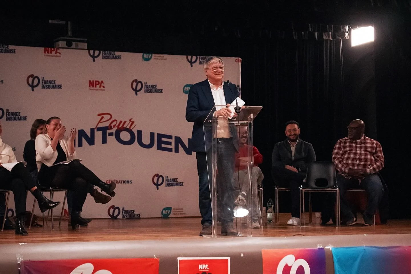 le discours d'Éric Coquerel, député LFI de Seine Saint-Denis et colistier sur la liste Pour Saint-Ouen