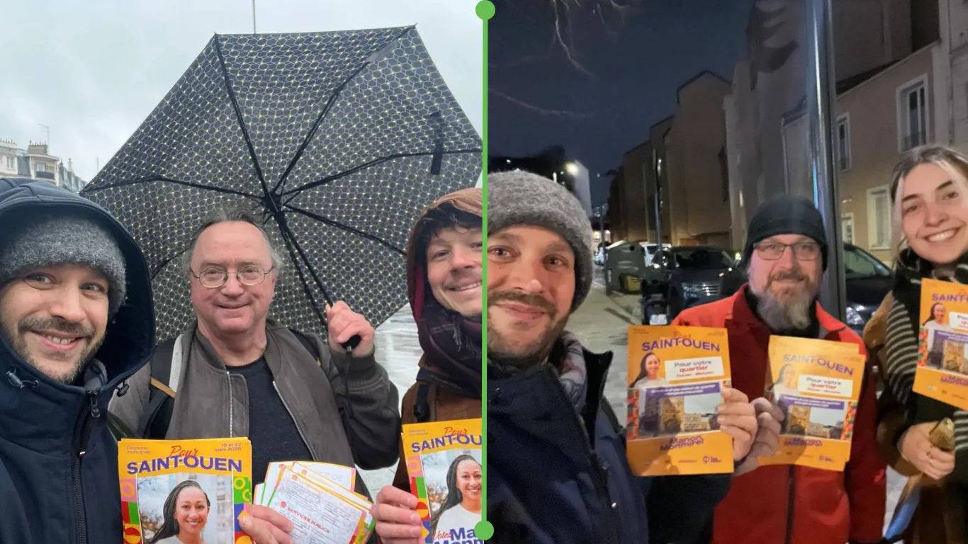Tractage à la sortie du métro Porte de Clignancourt et Porte-à-porte rue Desportes