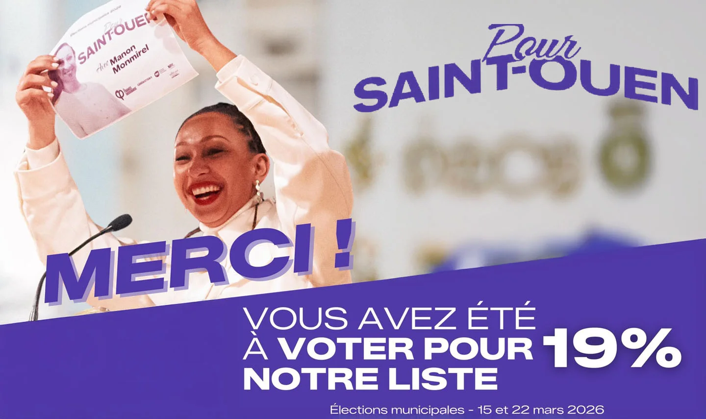 Nous sommes au deuxième tour et en 2ème position ! - Merci aux électeur•rices pour leur confiance