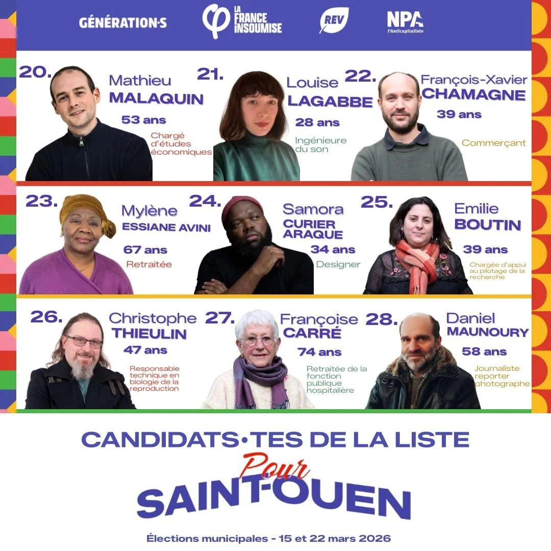 Les colistiers Pour Saint-Ouen des places 20 à 28 !